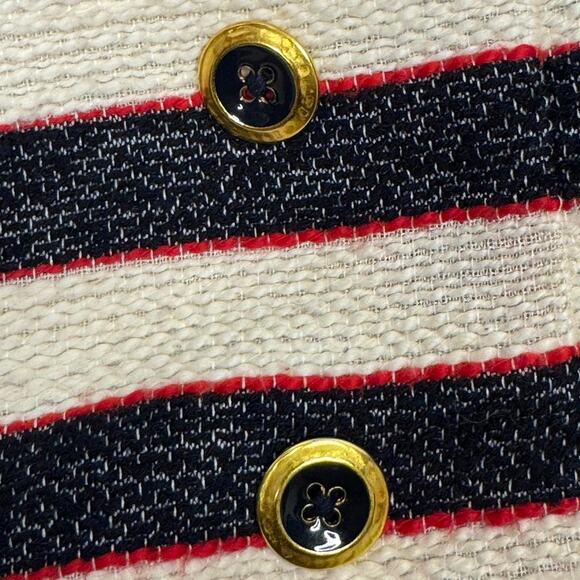 Cabi Nautical Striped Blazer Jacket Navy Red White Double Breasted Preppy Small - Picture 4 of 8